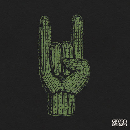 Saguaro Rock On Hand Sign Illustration, Western PNG
