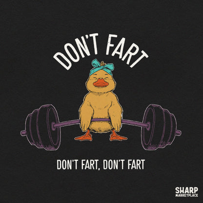 Don't Fart Duck Lifting Barbell, Funny Gym Workout