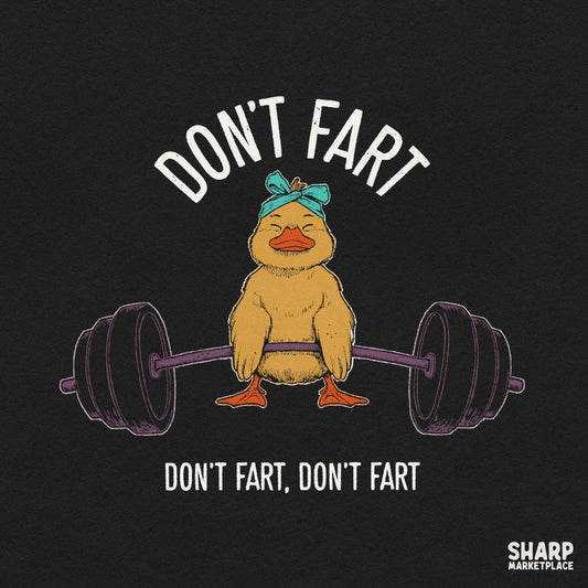 Don't Fart Duck Lifting Barbell, Funny Gym Workout