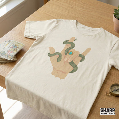 Snake Hand PNG, Boho Occult Sign - 300 DPI Design for T-Shirt