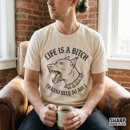 Edgy monochrome digital design featuring an aggressive dog illustration and rebellious typography for custom apparel or sublimation projects.