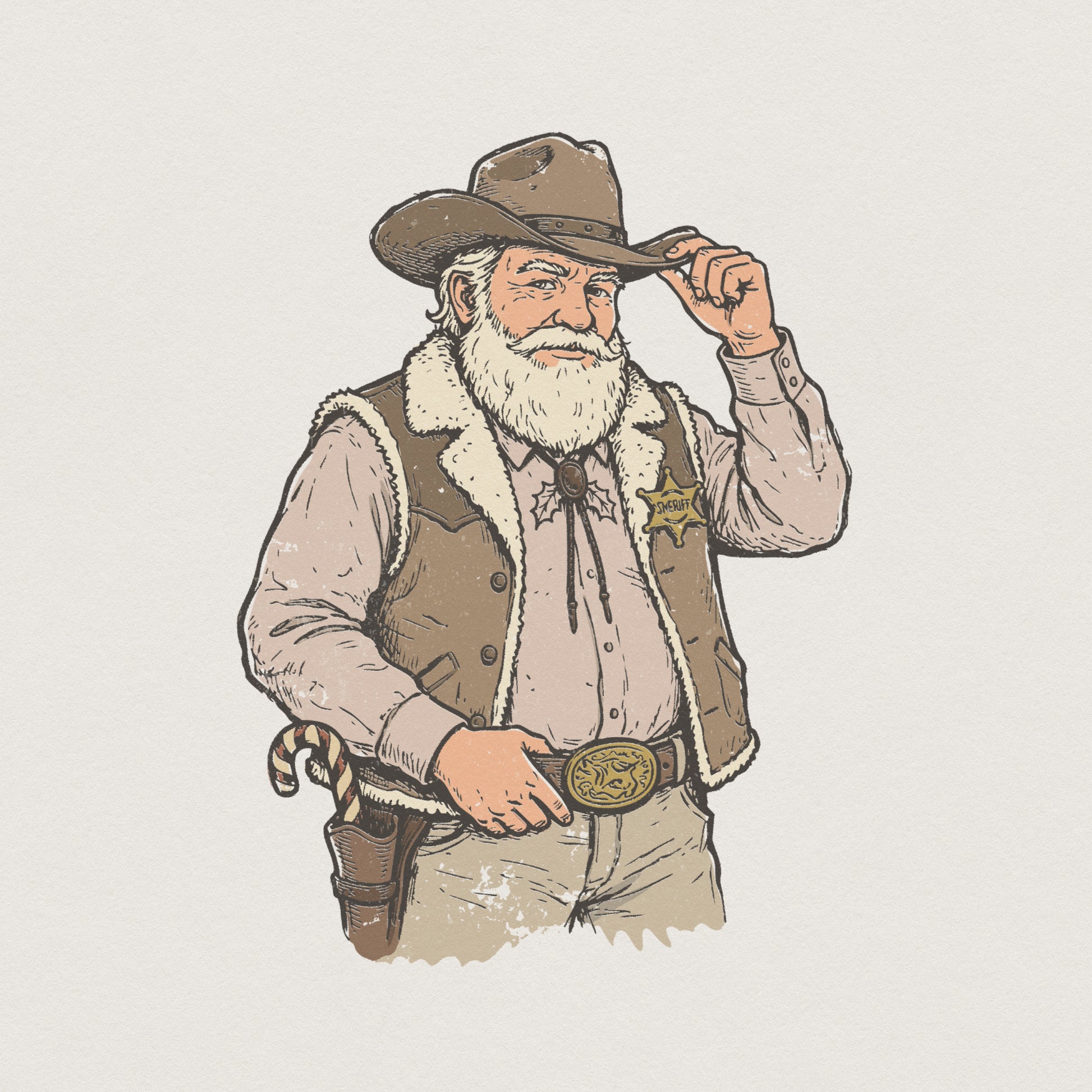 Sheriff PNG, Christmas Cowboy Vintage Clipart - 300 DPI Design for T-Shirt