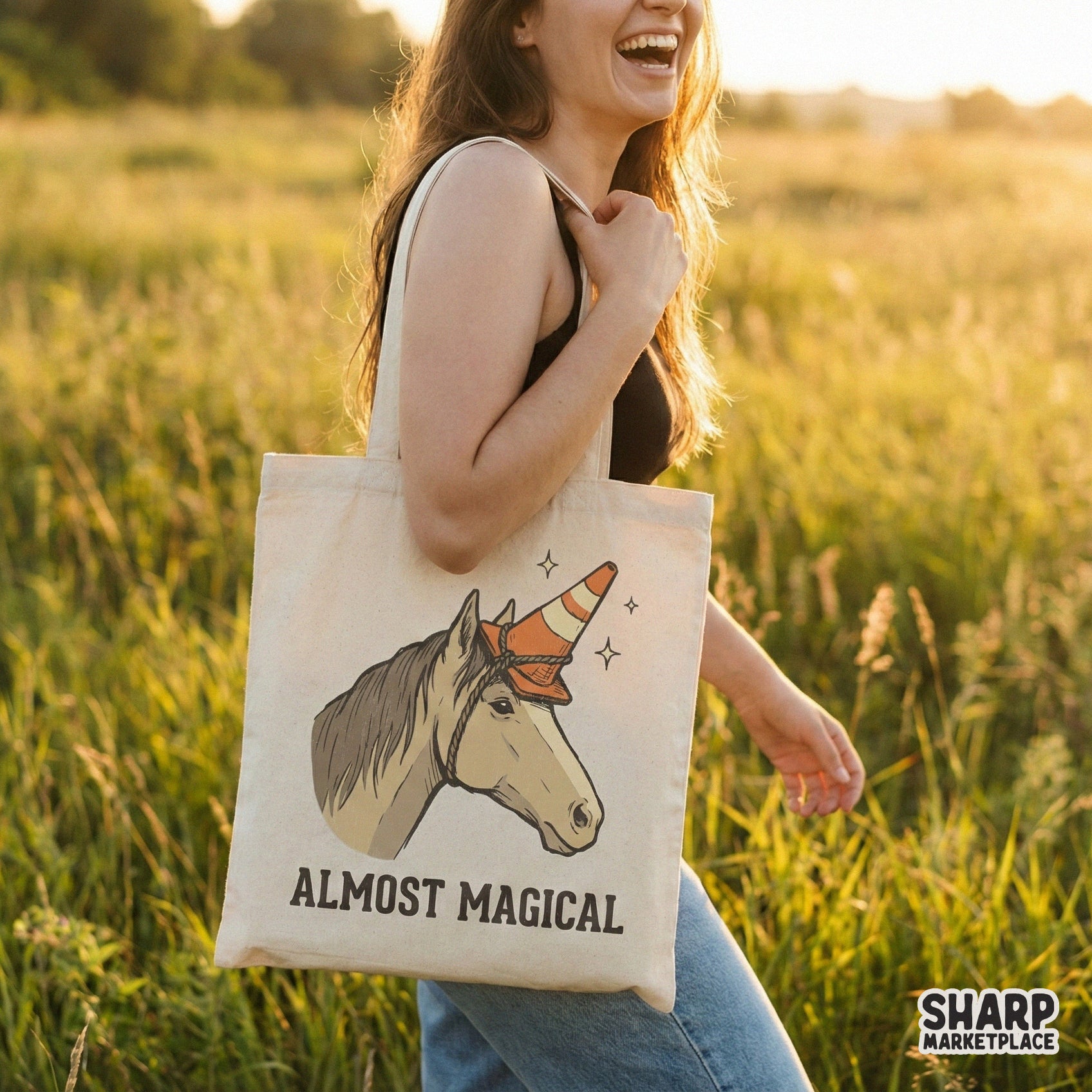 Almost Magical Horse PNG, Funny Unicorn Traffic Cone Art - 300 DPI Design