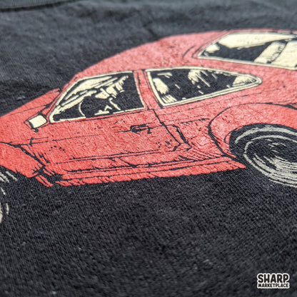Flying Lime Green Drift Car Artwork, Trendy Shirt PNG