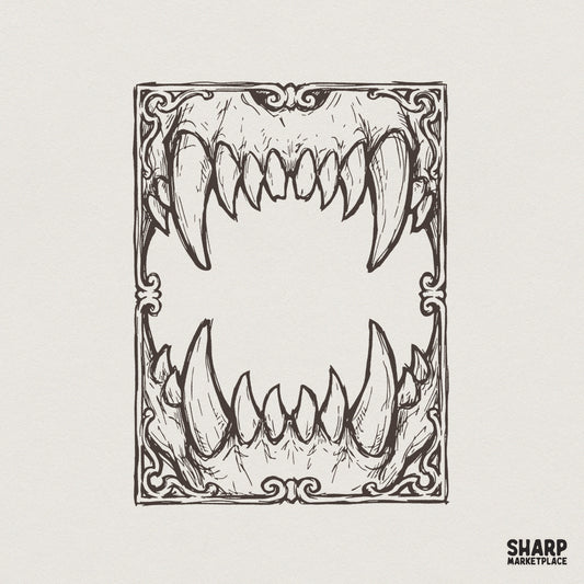 Animal Skull PNG, Gothic Fang Design - 300 DPI Design for T-Shirt