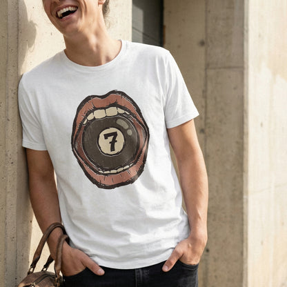 7 Ball Mouth Art PNG, Vintage Billiards Shirt - 300 DPI Design for T-Shirt