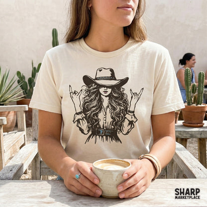 Rebel Cowgirl PNG, Western PNG - 300 DPI Design for T-Shirt