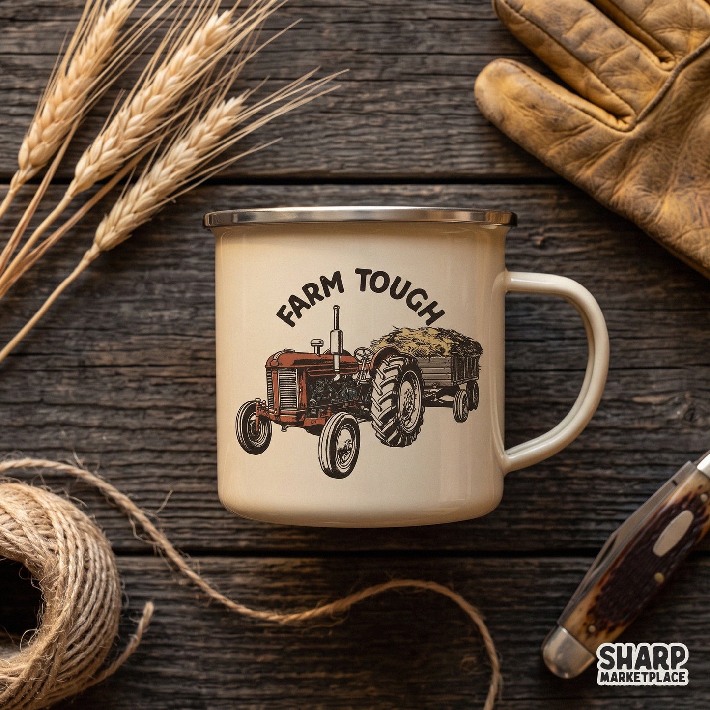 Vintage red tractor pulling a hay wagon retro png sublimation design for autumn and thanksgiving t-shirts