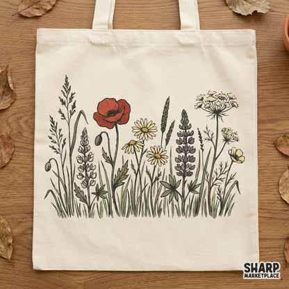 Wildflower PNG, Botanical Floral PNG Shirt Design - 300 DPI Design for