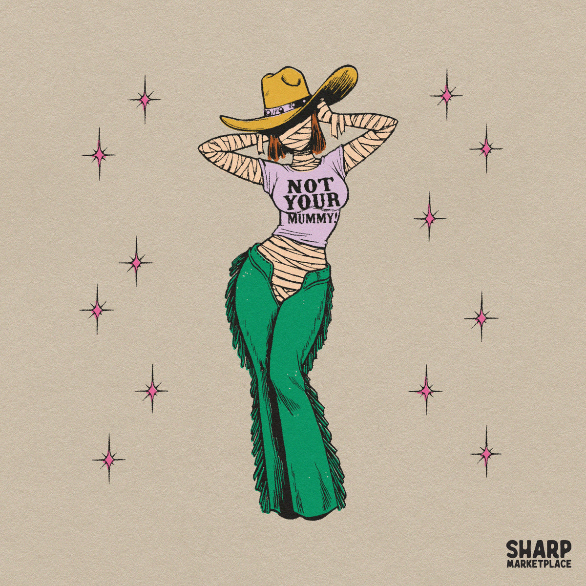 Not Your Mummy! Funny Spooky Season Cowgirl Shirt, Retro