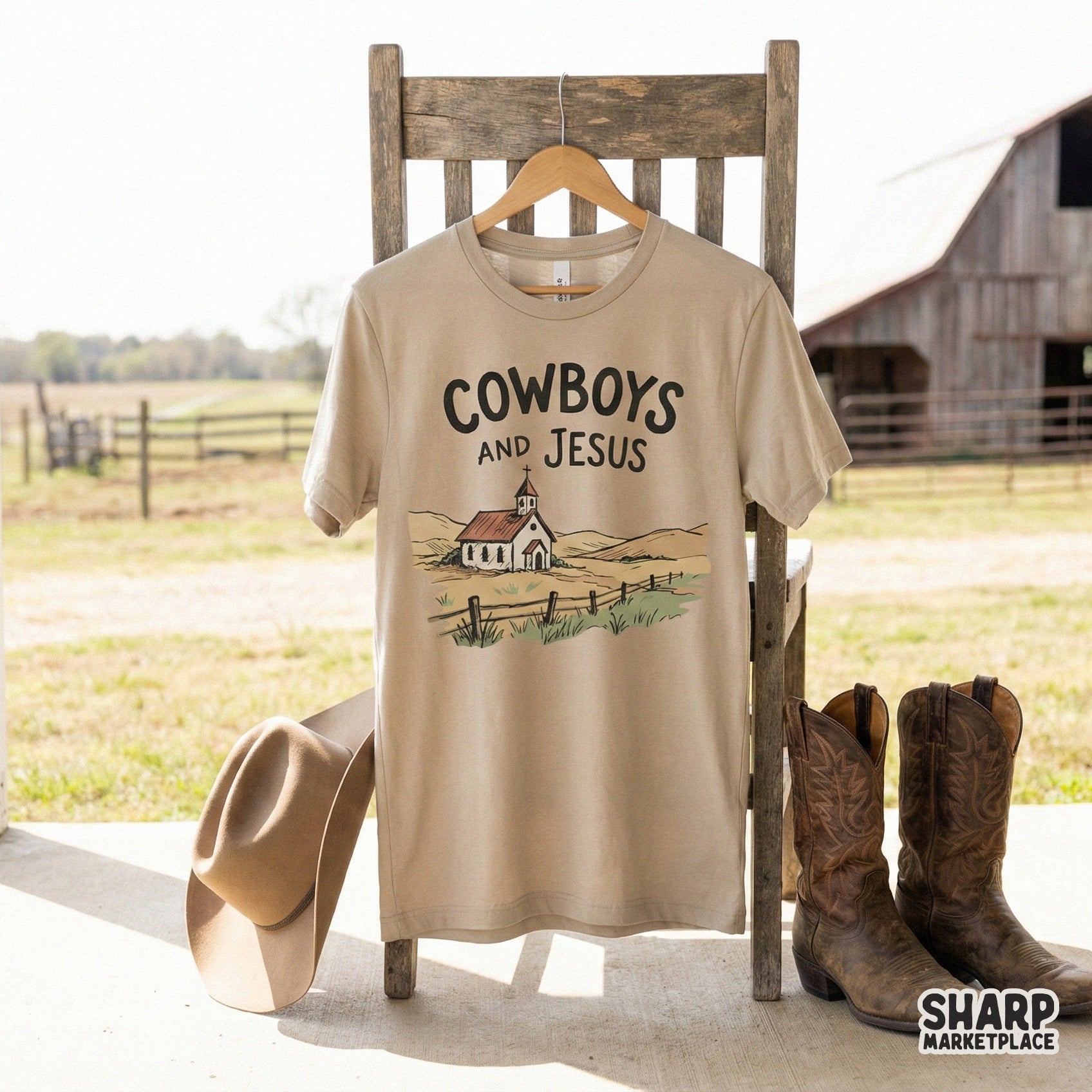 Cowboys And Jesus PNG, Country Western Church Design - 300 DPI Design for