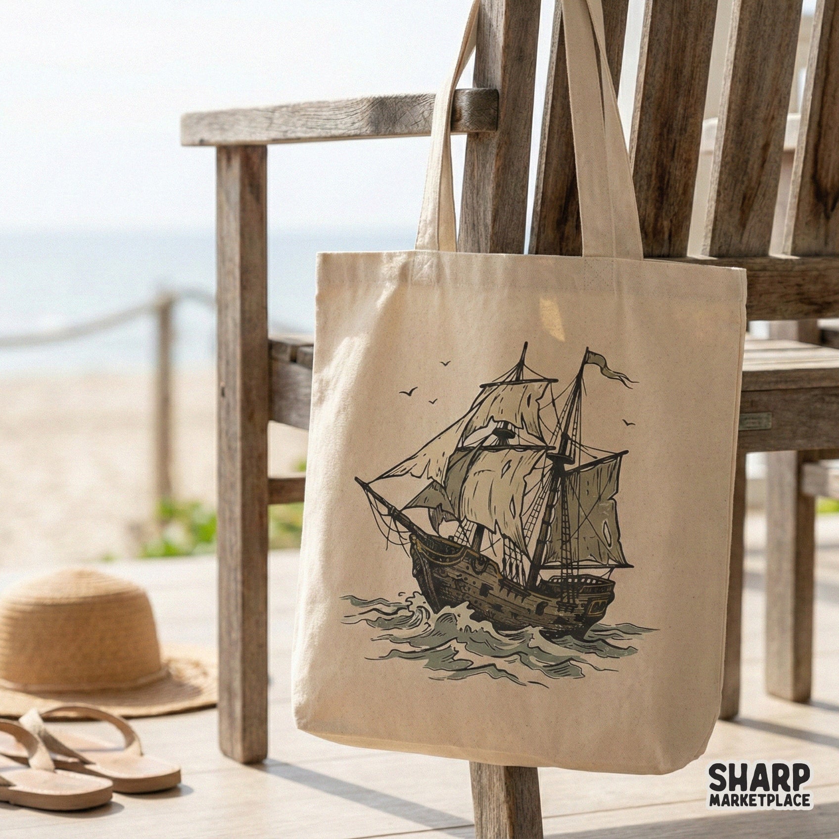 Vintage Sailing Ship PNG, Nautical Pirate Boat - 300 DPI Design for T-Shirt