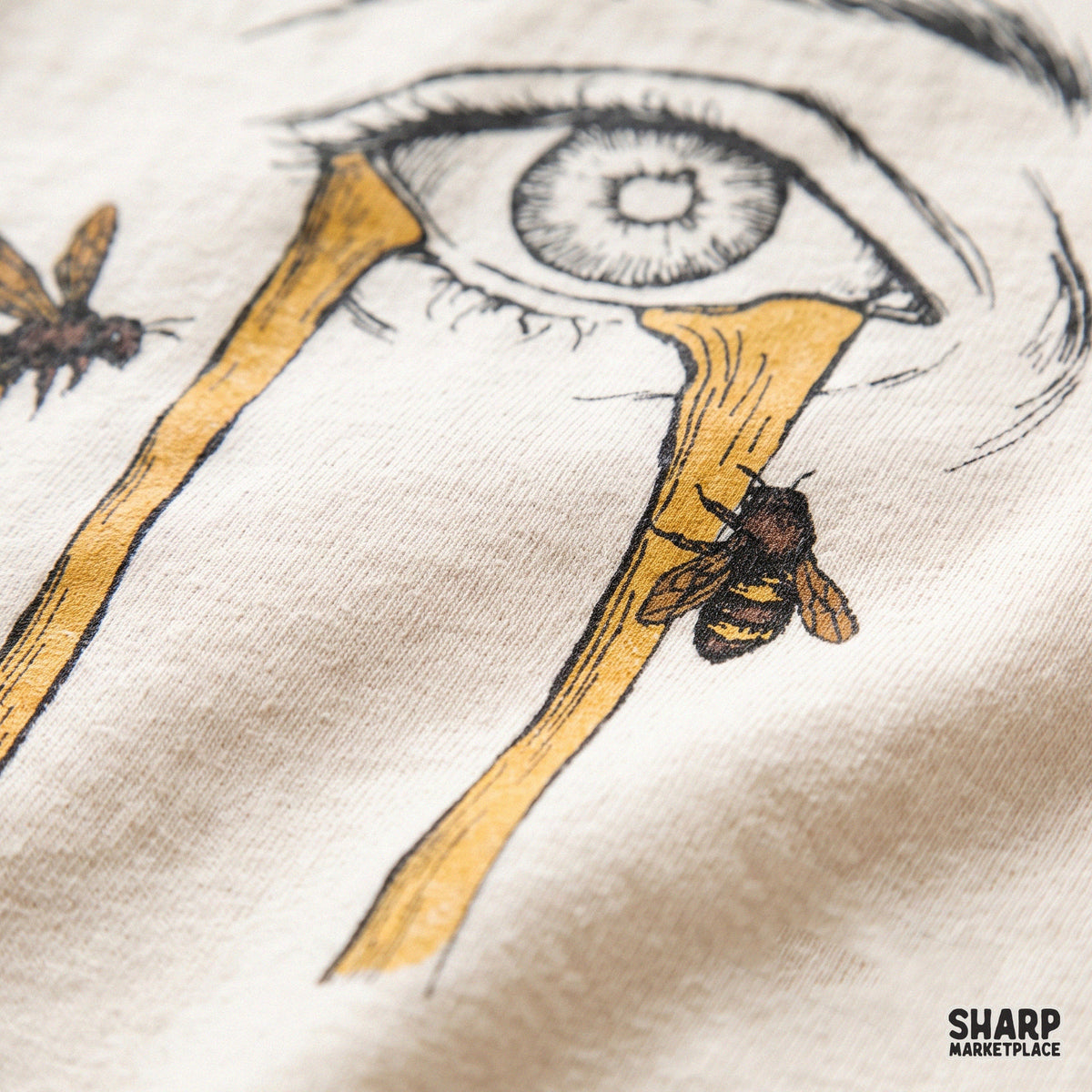 Botanical Weeping Eye Honey Tears And Bumblebees, Vintage