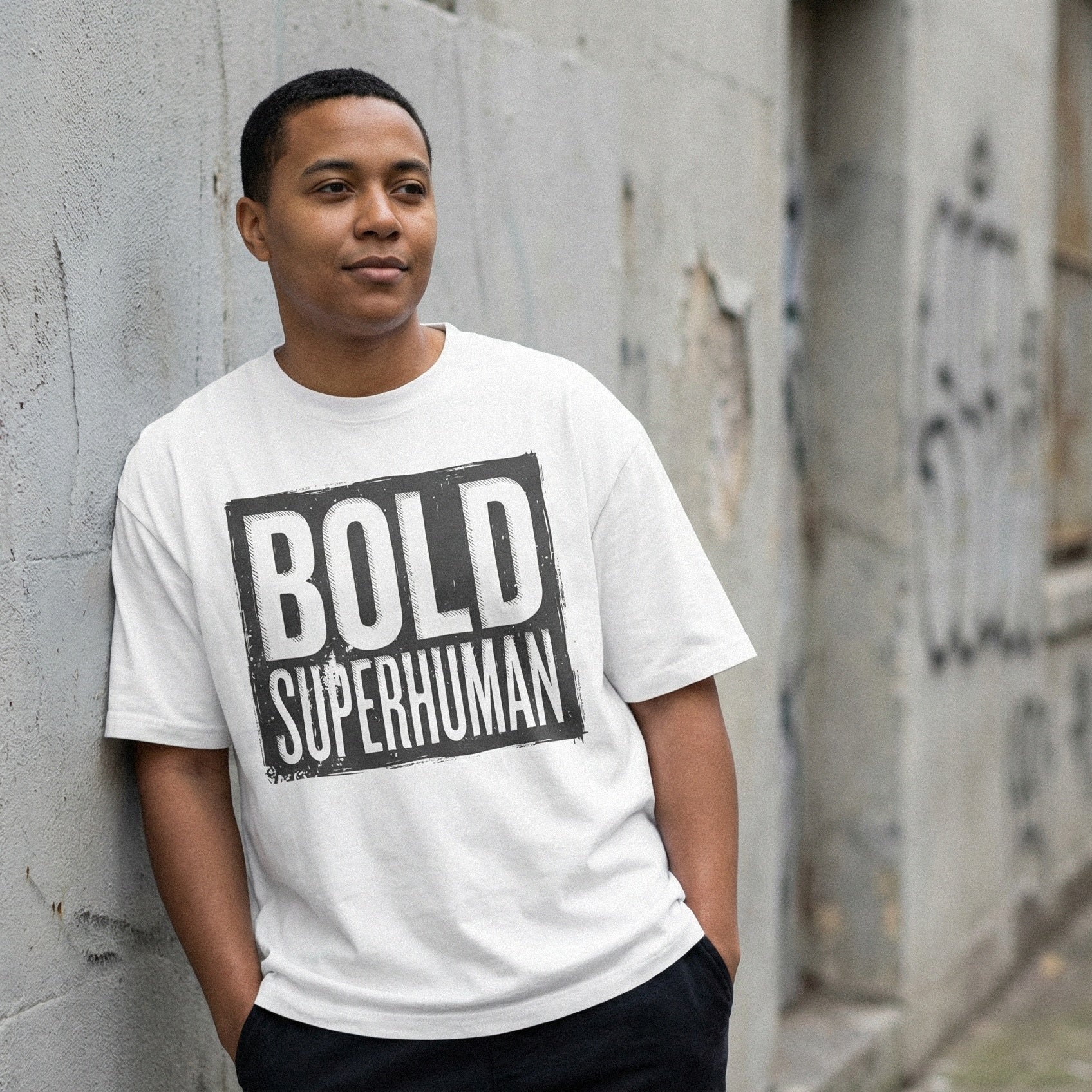 Bold Superhuman PNG, Motivational Word Art PNG - 300 DPI Design for T-Shirt