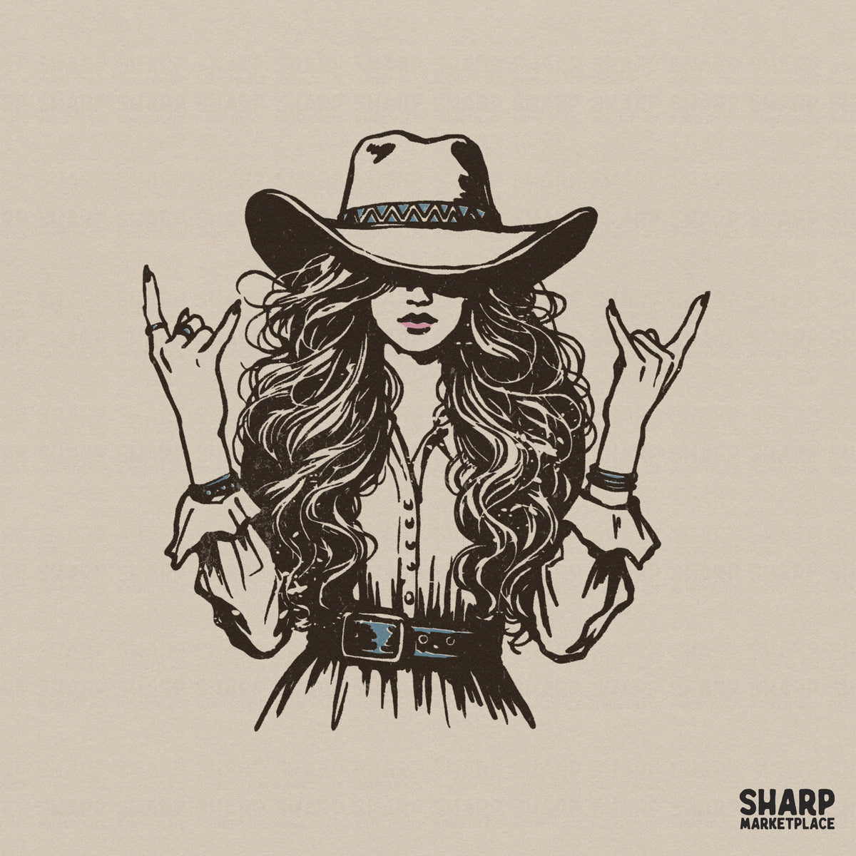 Rebel Cowgirl PNG, Western PNG - 300 DPI Design for T-Shirt