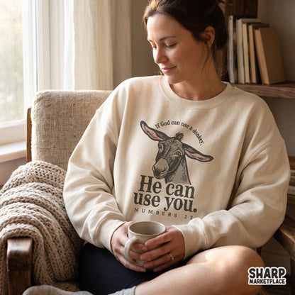 Funny Christian donkey quote digital PNG graphic for sublimation and t-shirt print design