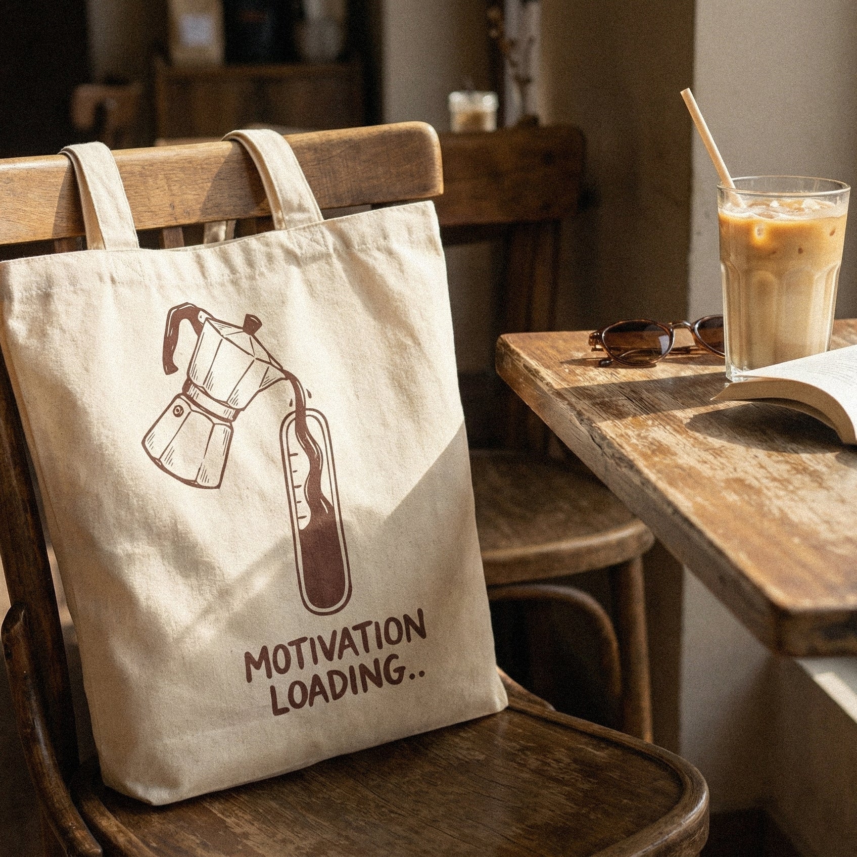 Motivation Loading PNG Coffee Design, Funny Morning Shirt - 300 DPI