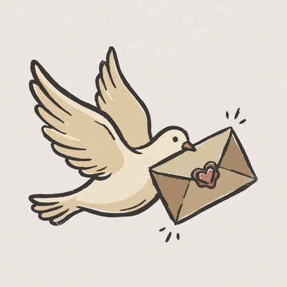 Peace Dove PNG, Love Letter Clipart - 300 DPI Design for T-Shirt