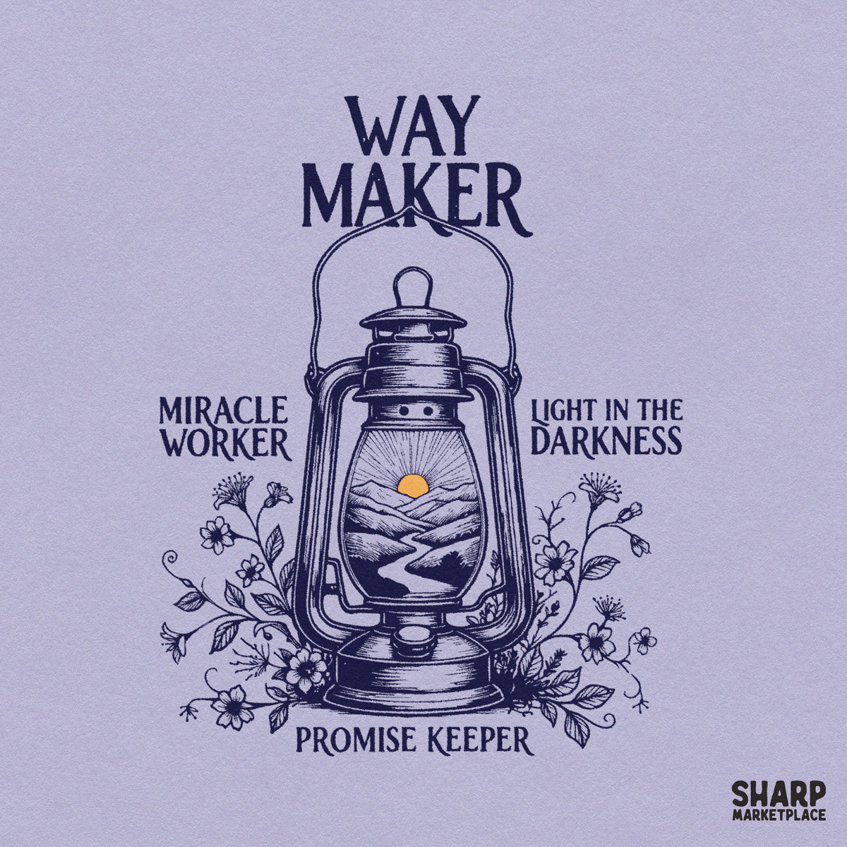 Way Maker Christian Png, Miracle Worker Shirt Png, Lantern