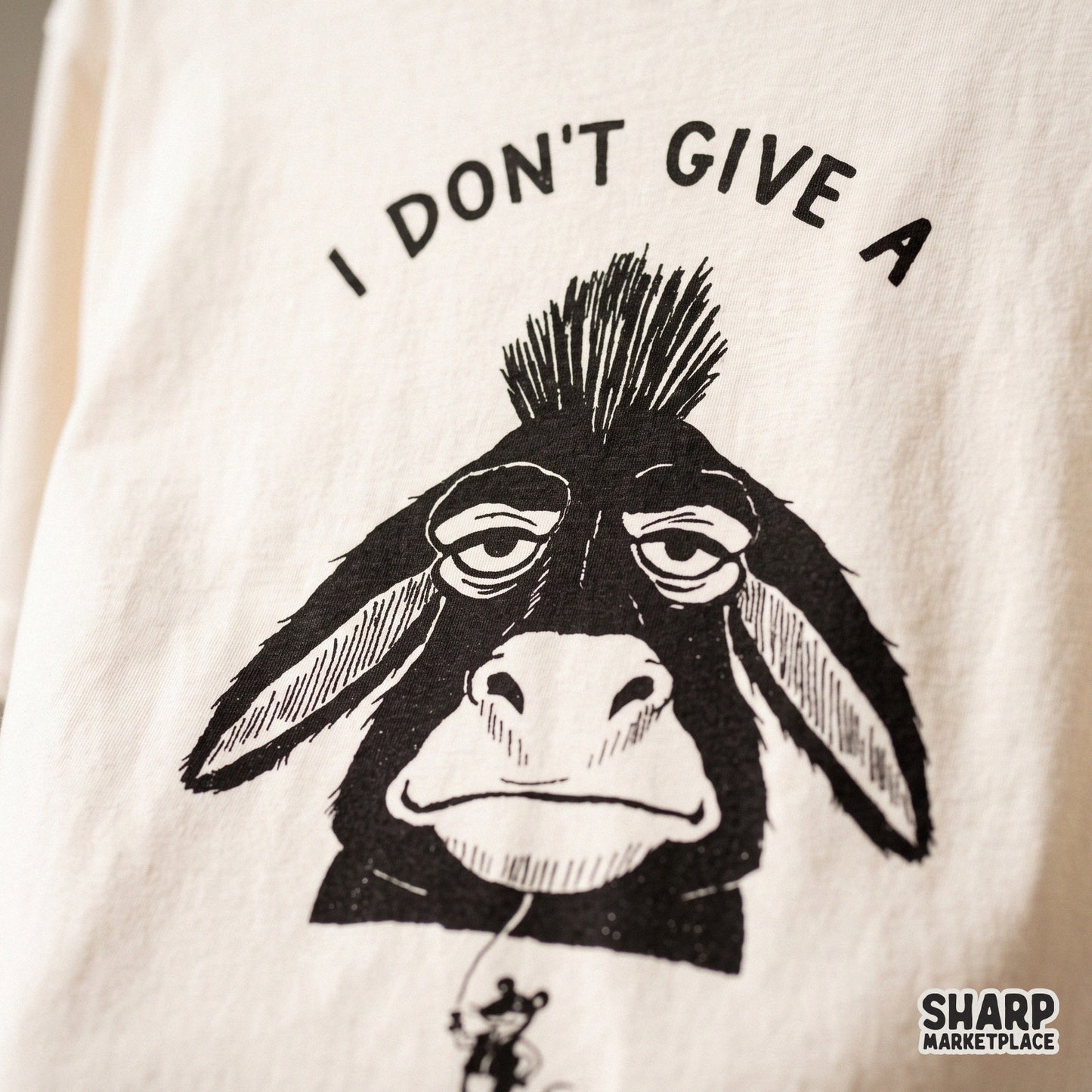 Sarcastic retro animal meme digital download graphic featuring a funny donkey for sublimation t-shirt designs