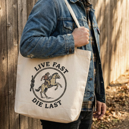 Live Fast Die Last PNG, Cowboy Western Digital Download - 300 DPI Design