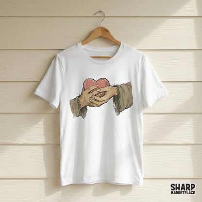 Hand Holding Heart PNG, Compassion Art Download - 300 DPI Design for