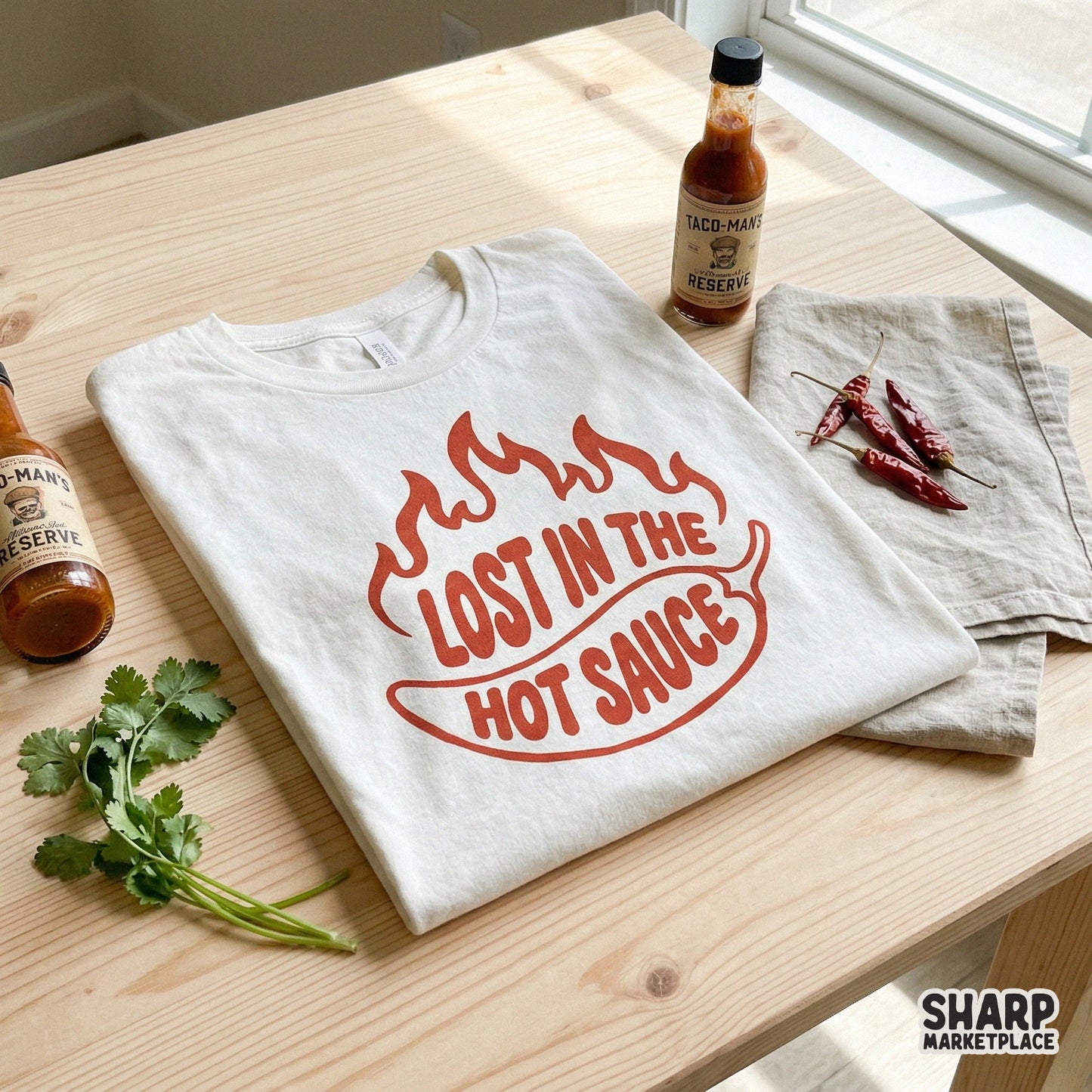 Funny spicy food sublimation design with a chili pepper and flames, perfect for custom t-shirts, tumblers, and trendy stickers.