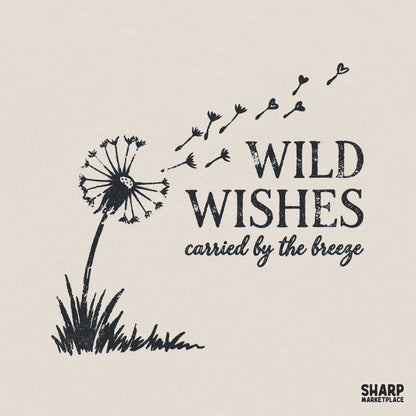 Wild Wishes PNG Design, Dandelion Breeze Digital Download - 300 DPI