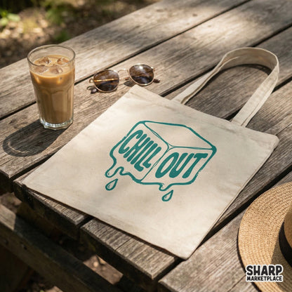 Digital download featuring a textured teal ice cube illustration with melting drip accents and bold typography, ideal for stickers or summer shirts.