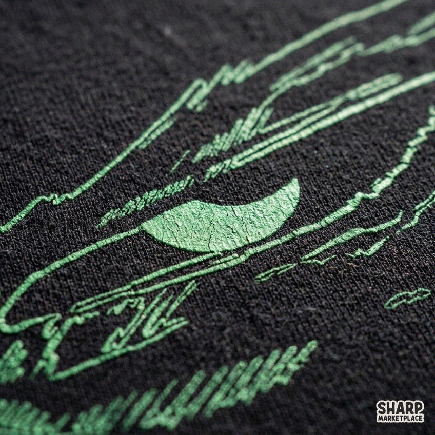 Intense Eye Sketch With Green Iris Trendy Artwork for