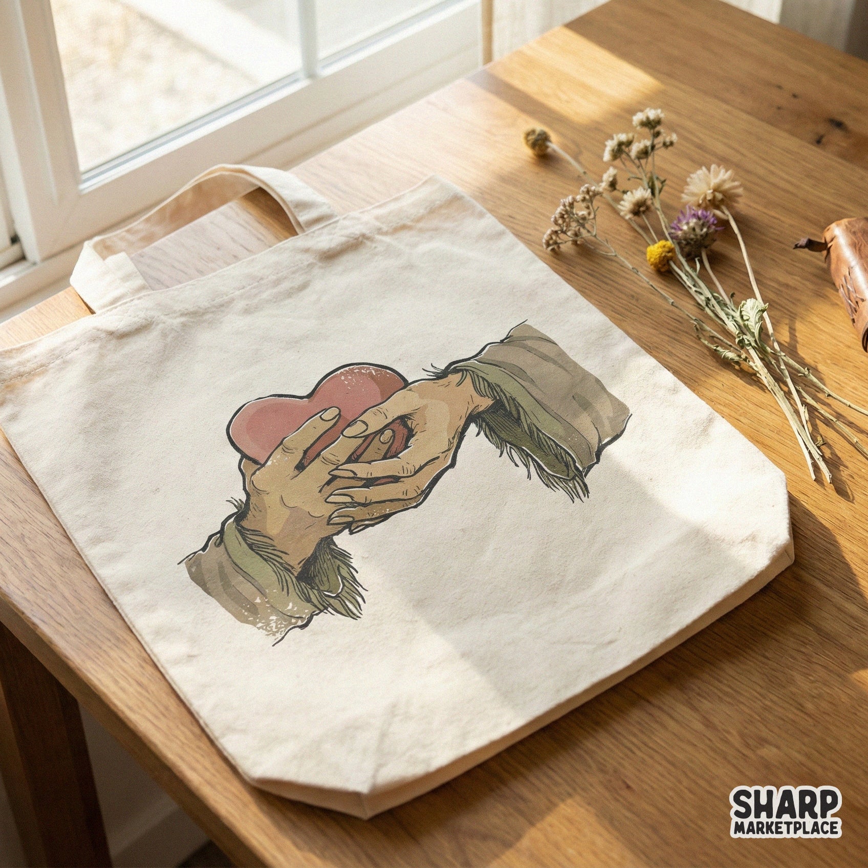 Hand Holding Heart PNG, Compassion Art Download - 300 DPI Design for