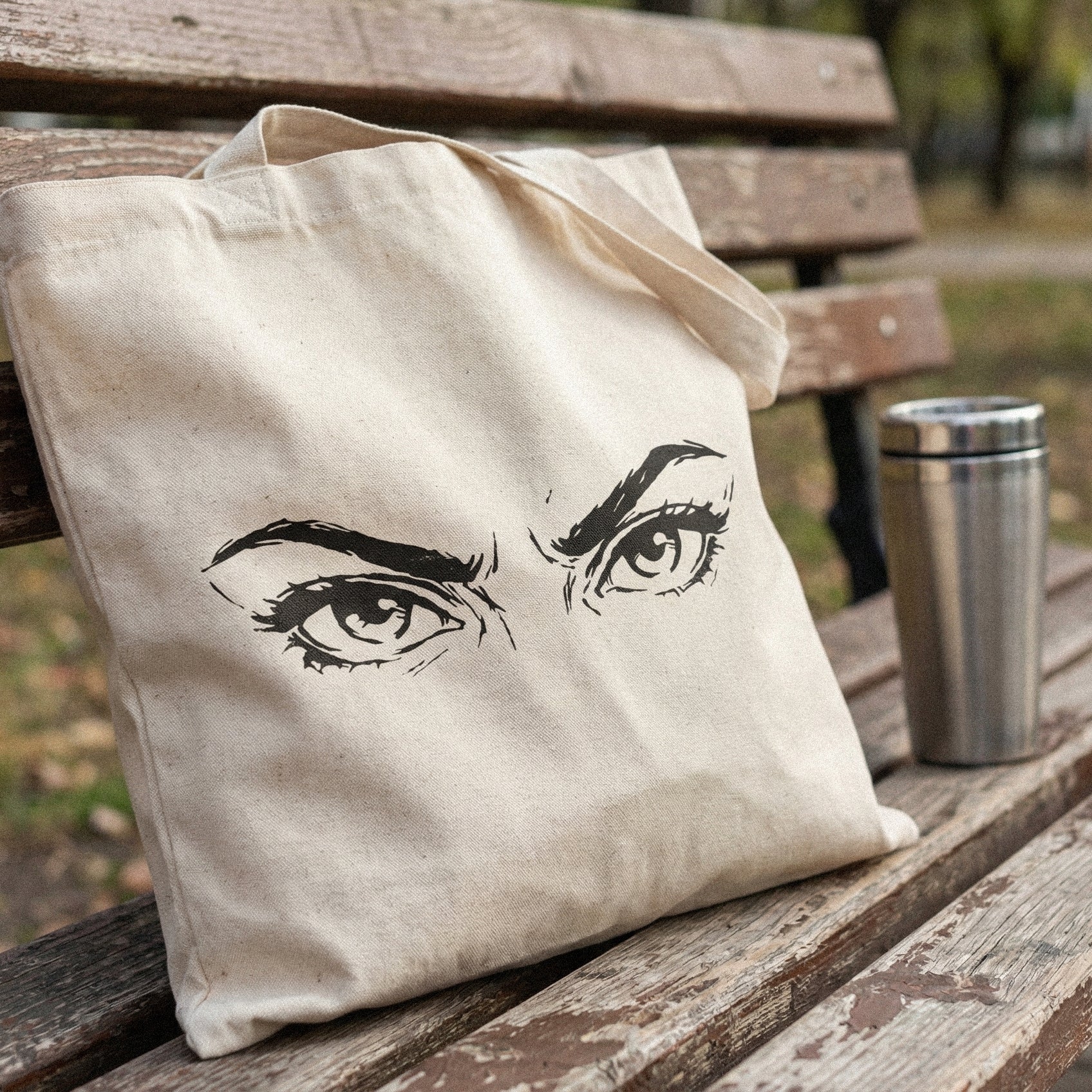 Fierce Eyes PNG, Bold Eye Line Art - 300 DPI Design for T-Shirt