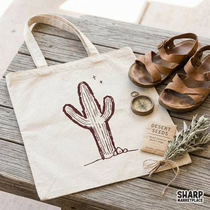 Digital download of a simple desert cactus line art illustration in a warm maroon tone, ideal for creating custom stickers, tumblers, and wall art.