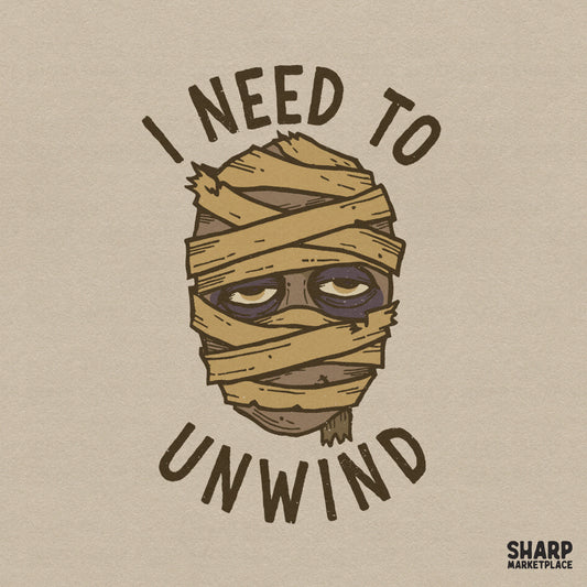 Tired mummy unwinding retro Halloween PNG design for funny spooky season shirts and sublimation crafts