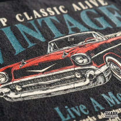 Vintage retro car racing graphic design for t-shirts, Keep Classic Alive PNG digital download