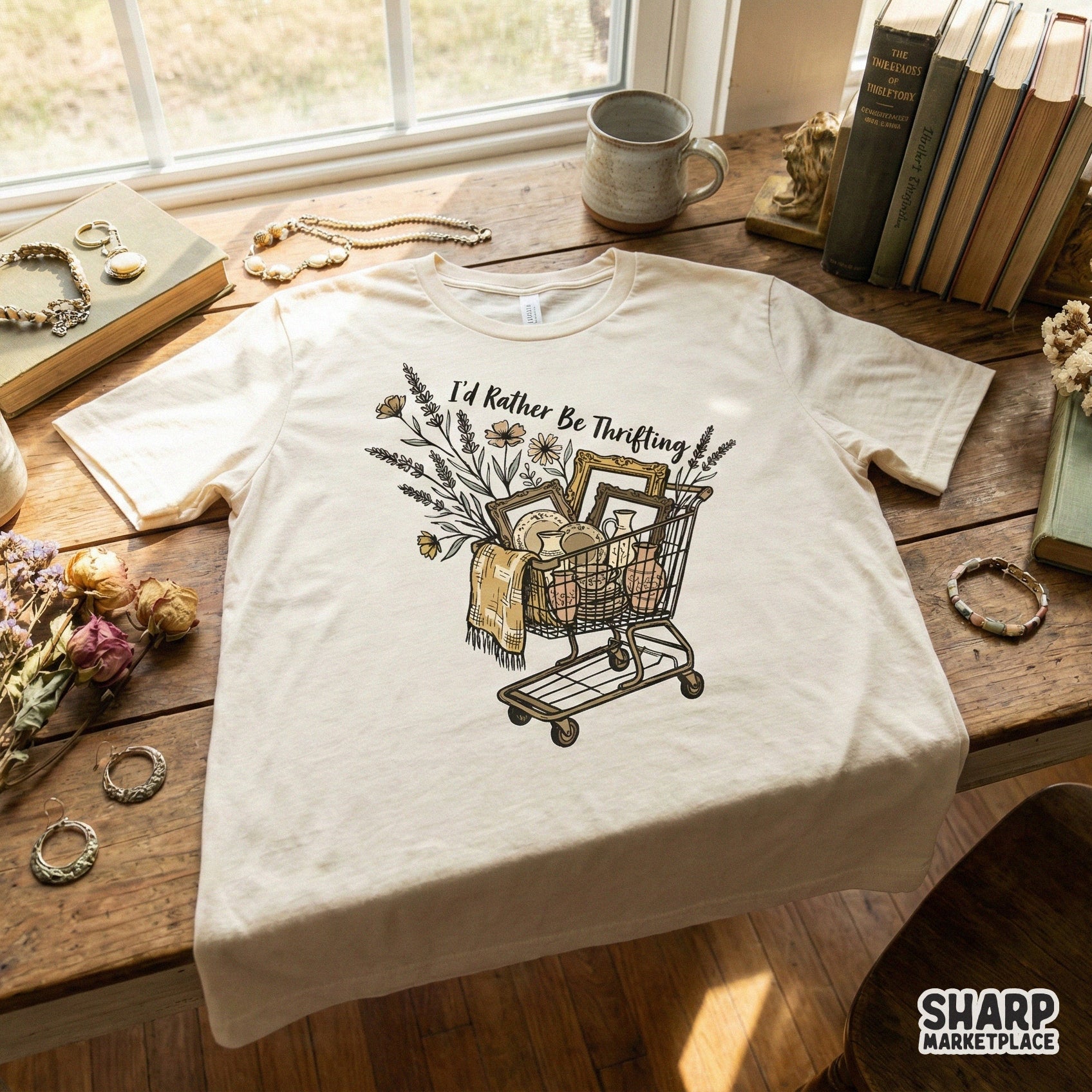 I'd Rather Be Thrifting PNG, Vintage Thrift Store Shirt - 300 DPI Design