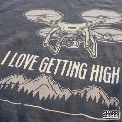 Funny drone pilot mountain scene PNG graphic clipart for t-shirt sublimation designs