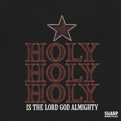 Holy Holy Holy Is The Lord God Almighty vintage Christian typography PNG graphic with star for shirt design