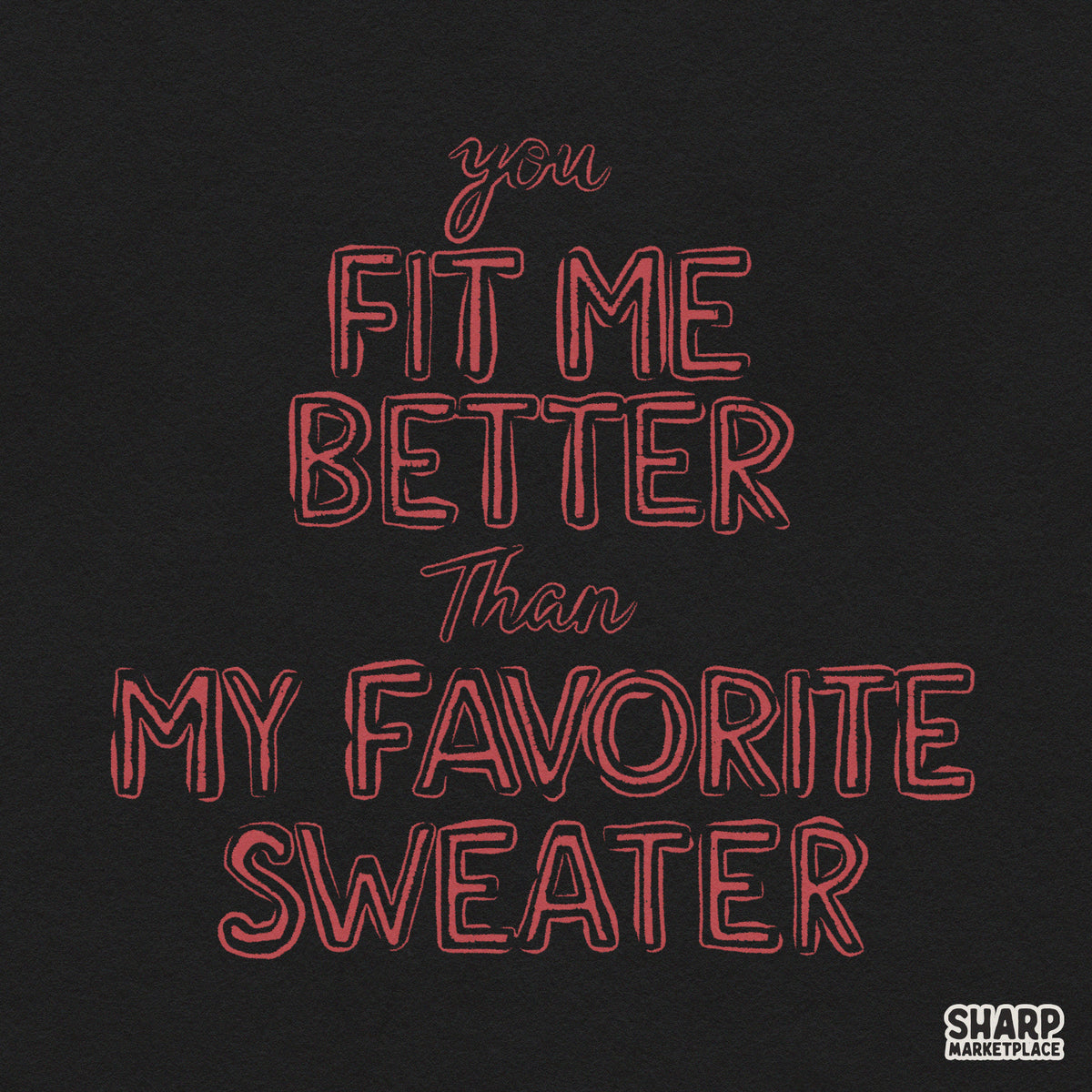 Retro coquette Valentine's Day PNG graphic featuring romantic favorite sweater quote for shirt designs