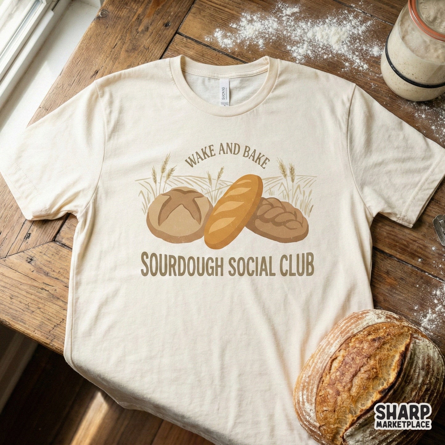 Wake And Bake Sourdough Social Club PNG, Artisan Bread Digital Download -