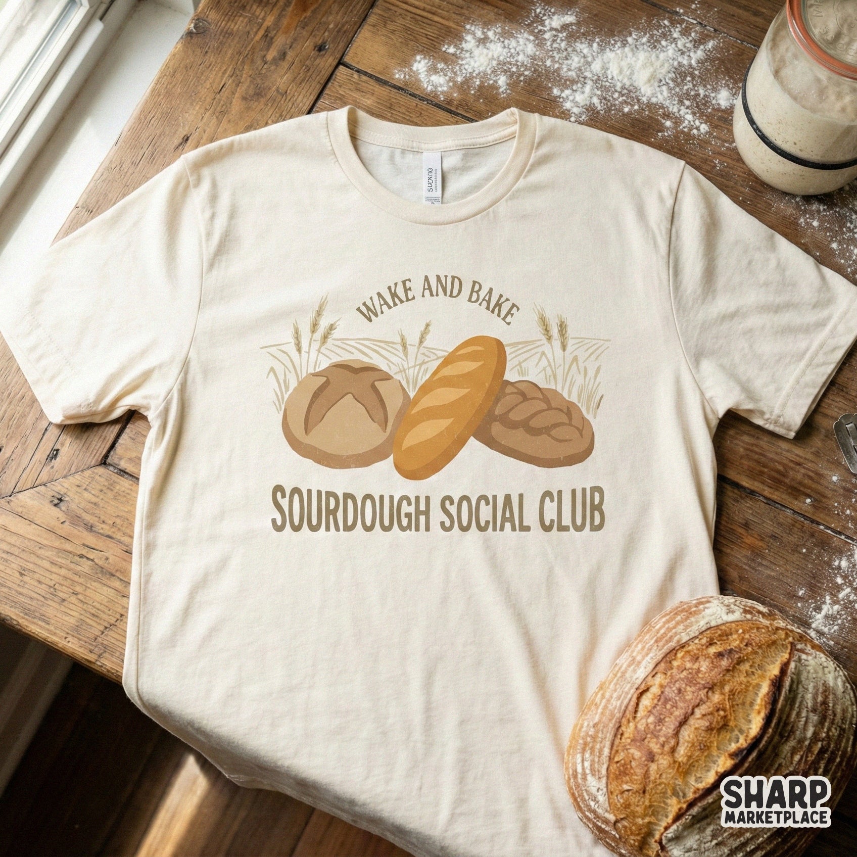 Wake And Bake Sourdough Social Club PNG, Artisan Bread Digital Download -
