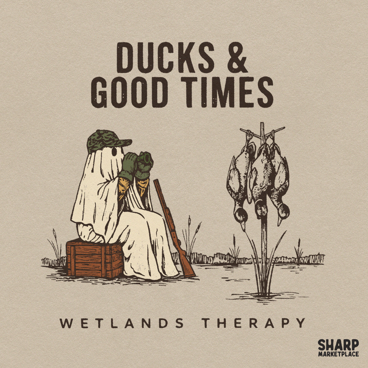 Ducks & Good Times Wetlands Therapy Fall PNG, Trendy Ghost