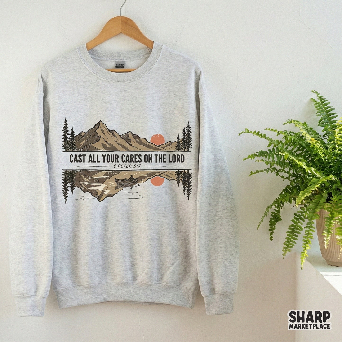 Cast All Your Cares On The Lord PNG, 1 Peter 5:7 - 300 DPI Design for