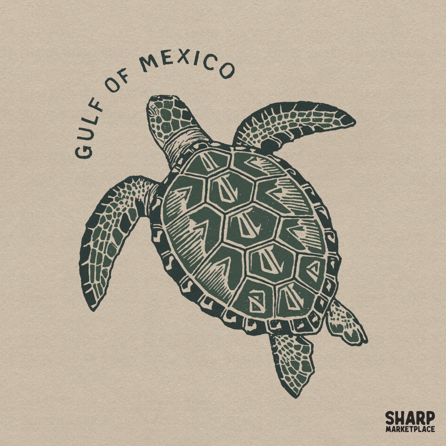 Vintage sea turtle graphic with a retro summer theme for ocean life beach sublimation shirts
