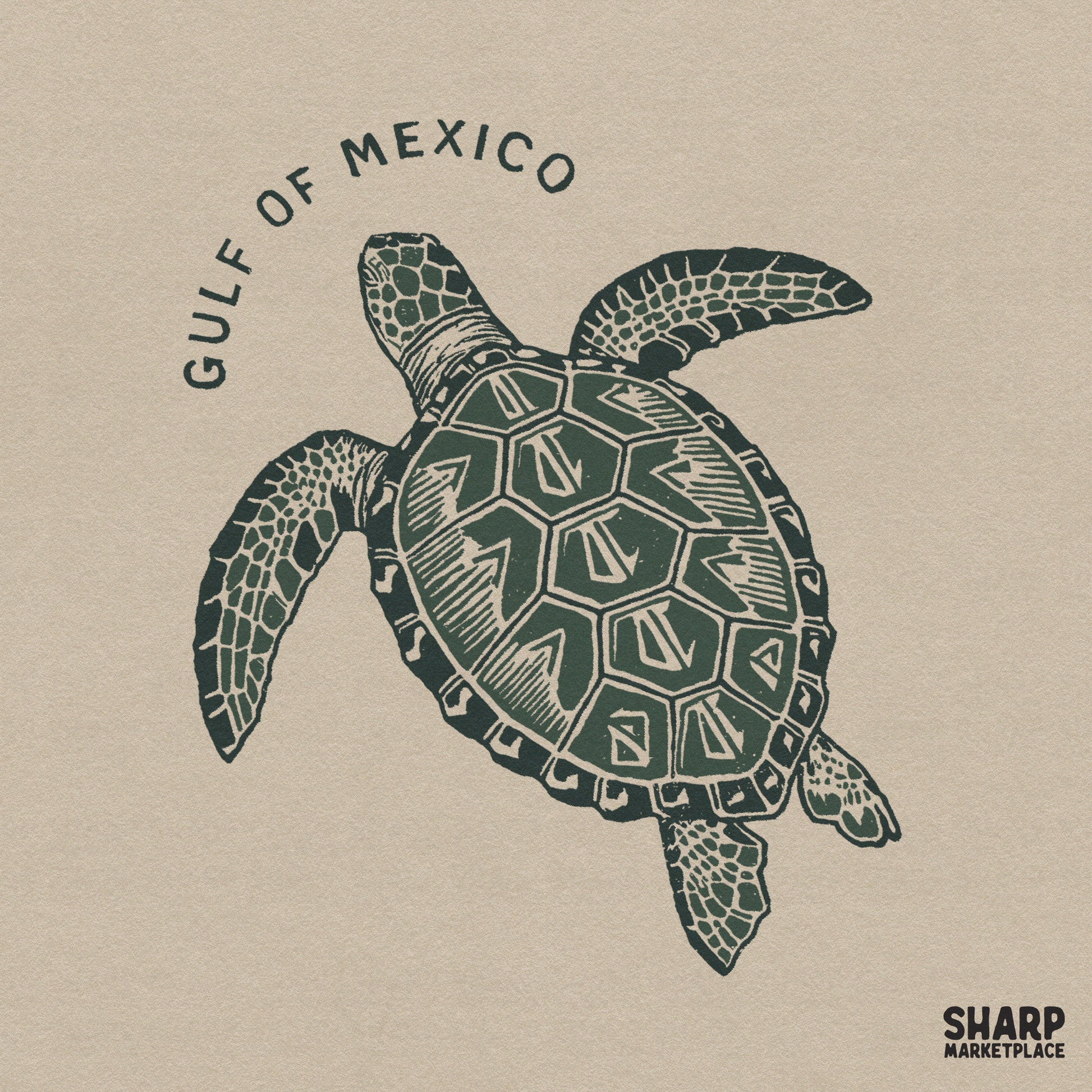 Vintage sea turtle graphic with a retro summer theme for ocean life beach sublimation shirts