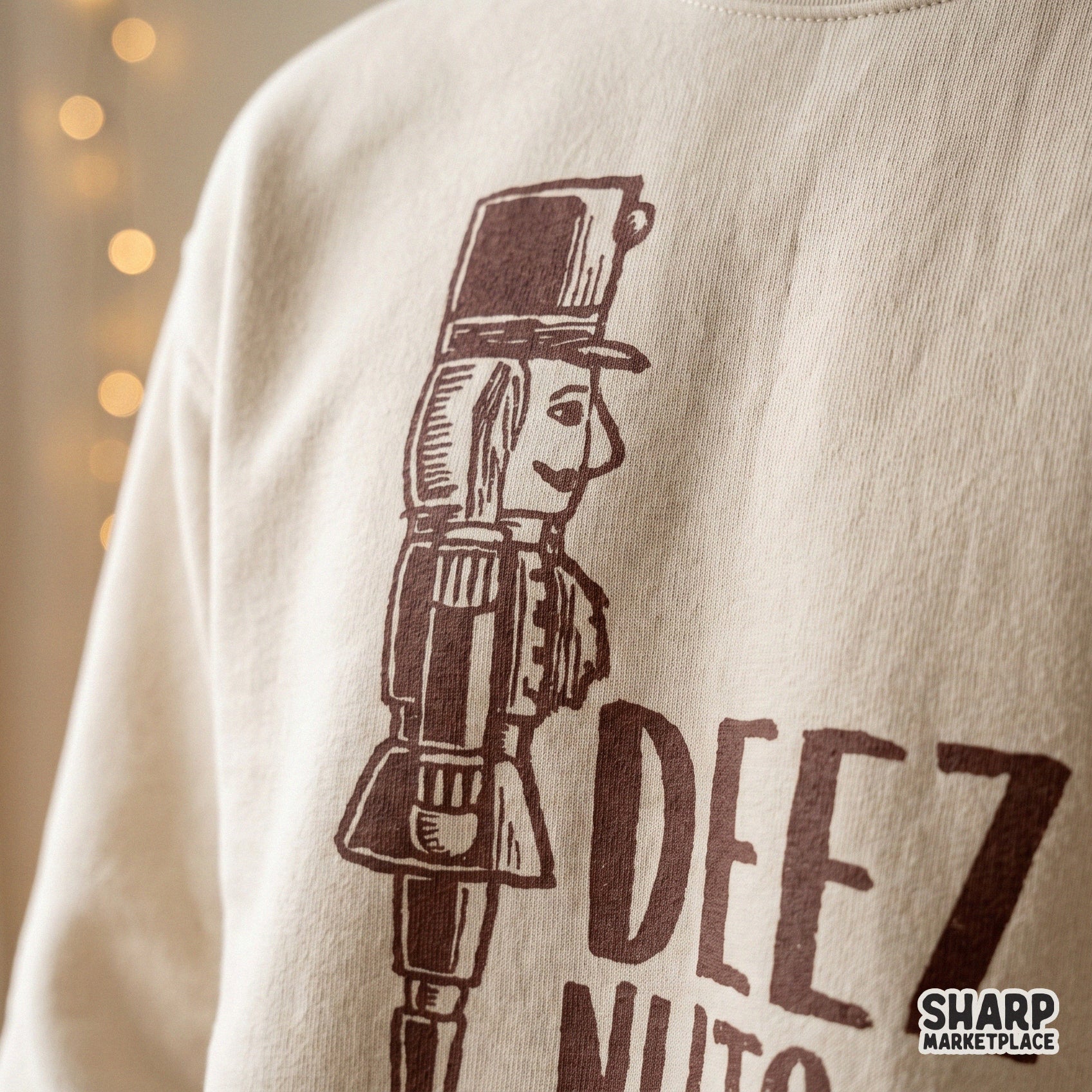 Retro wooden nutcracker doll digital PNG design with a funny holiday pun for sarcastic Christmas shirts and gifts