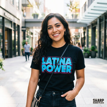 Latina Power Trendy Png, Hispanic Pride Shirt Png, Retro