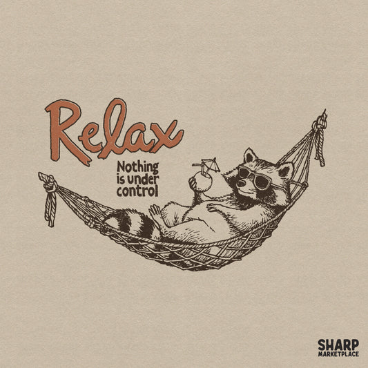 Funny trash panda raccoon relaxing in a hammock for summer t-shirt sublimation designs