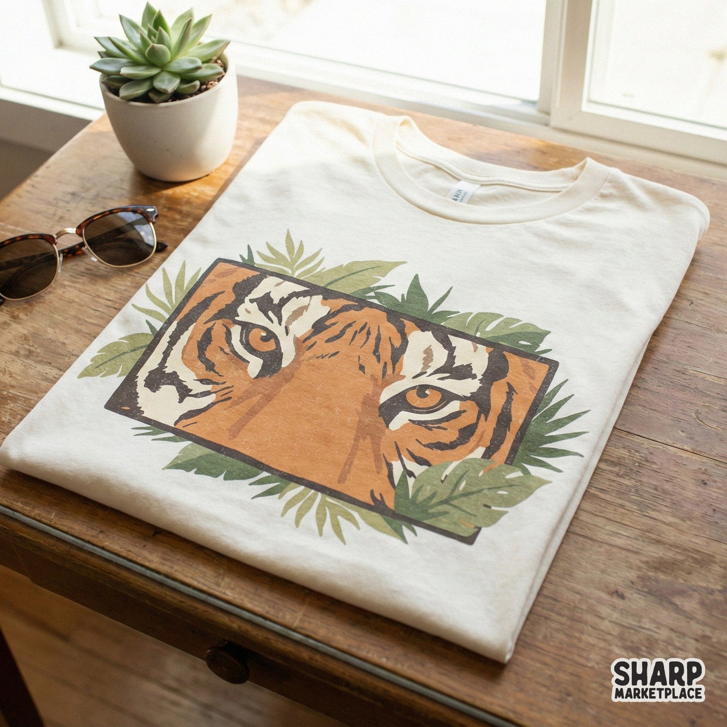 Tiger Face PNG Design, Jungle Animal Printable - 300 DPI Design for T-Shirt