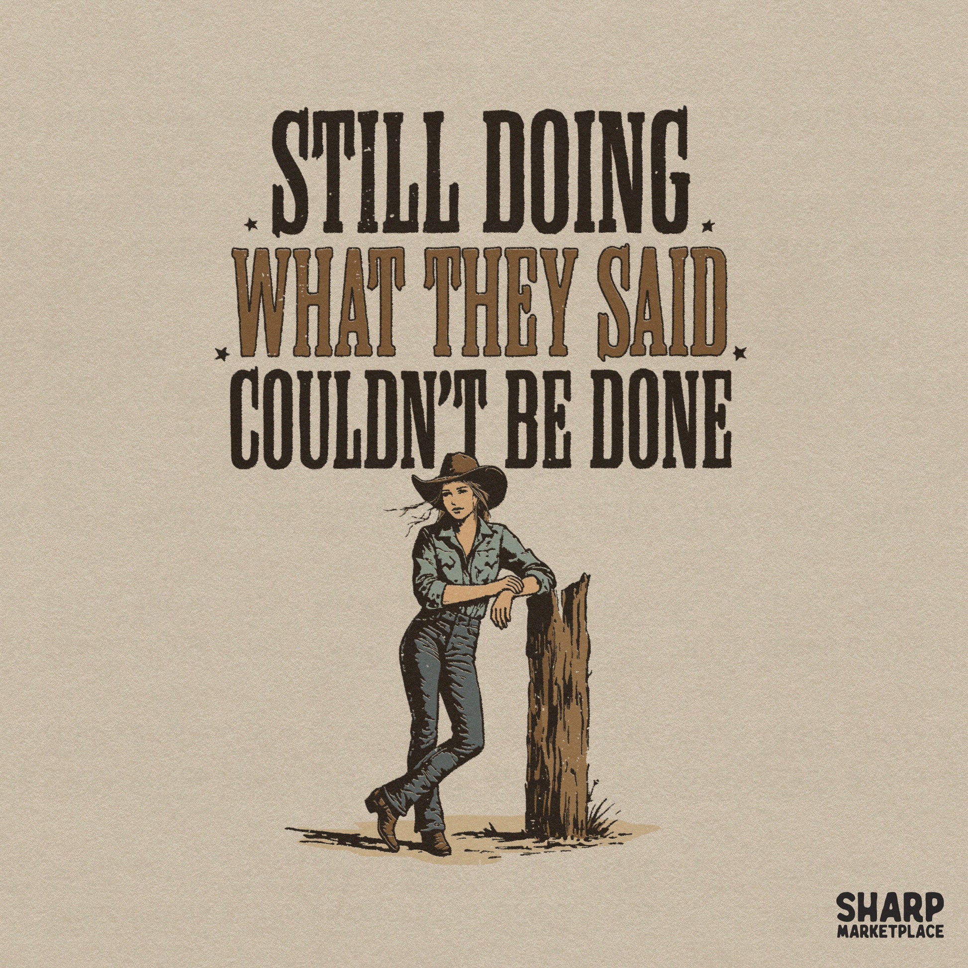 Vintage cowgirl rodeo PNG for western t-shirts and retro country music sublimation designs